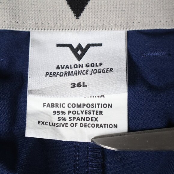 Avalon Golf Performance Jogger Pants Mens 36L Blue Stretch Athletic Zip Cuffs - Picture 12 of 16